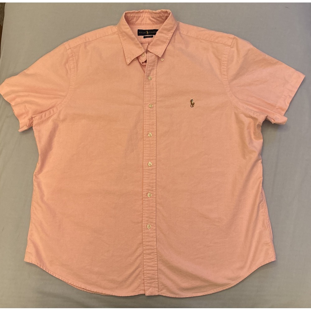 Polo Ralph Lauren Shirt Mens XL Classic Fit Casual Pony Button Down Pink SS
